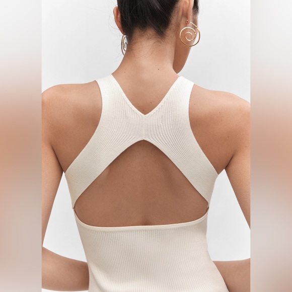 Mango Cream Knitted Dress with open back NWT - Picture 5 of 6